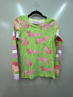 Before+Again Women's Size M Long Sleeve Waffle Knit Fox Print Shirt